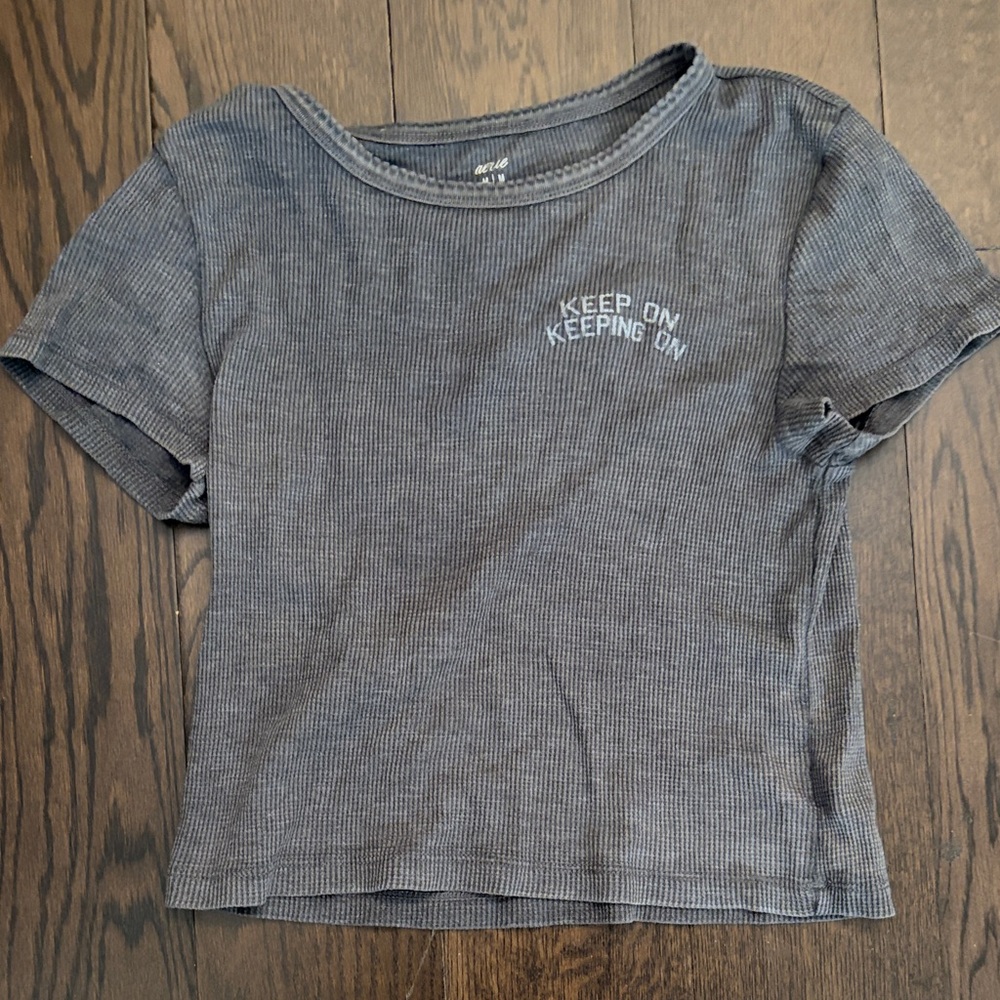 Aerie Charcoal Ribbed Tee